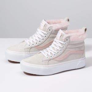 Vans Bayan Spor Ayakkabı Sk8-Hi Platform MTE Beyaz/Pembe | 98474-496